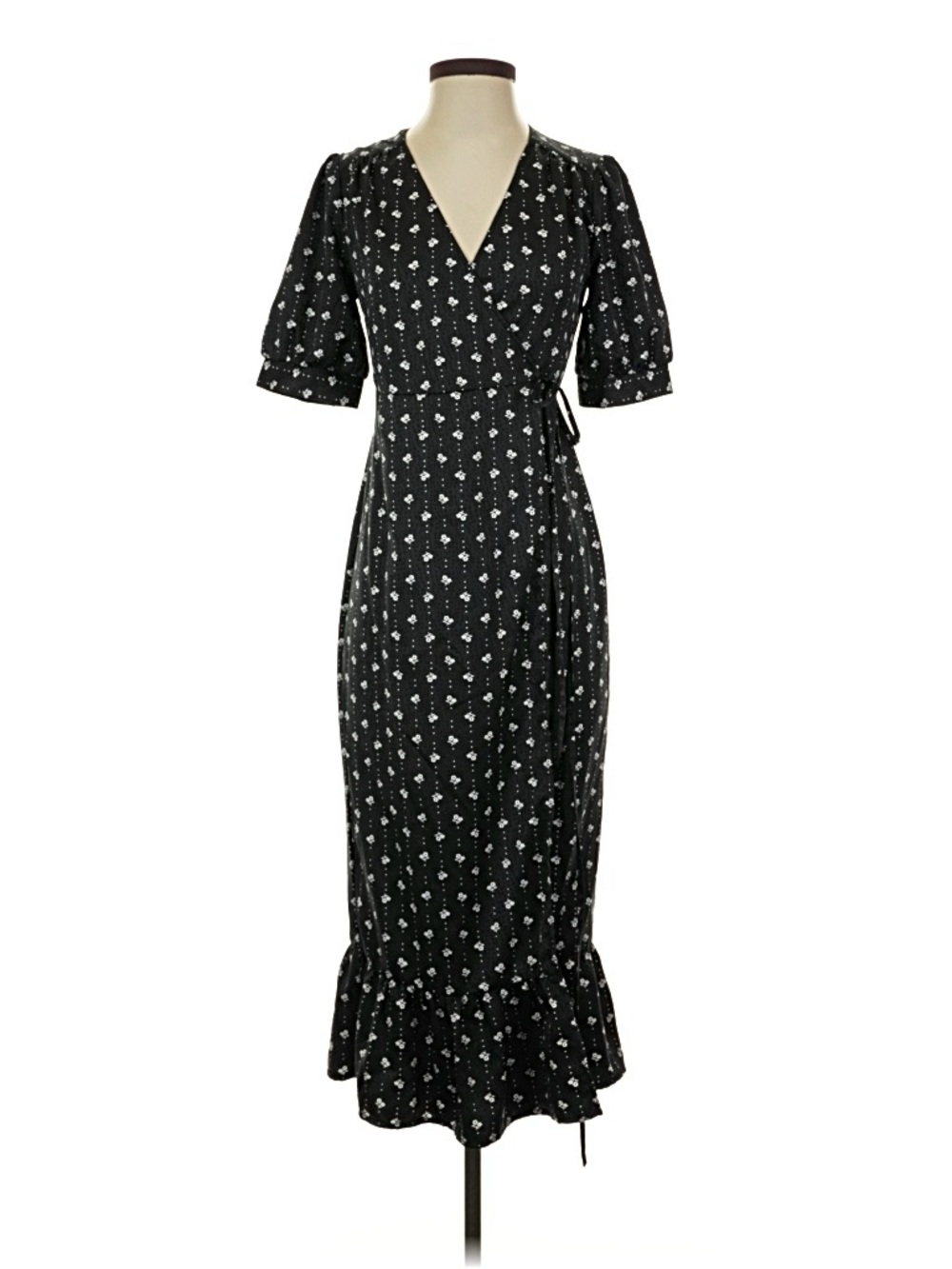 Urban Outfitters Black Floral Wrap Maxi Dress